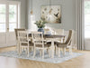 BOLANBURG DINING TABLE SET 6 CHAIRS - BEIGE