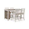 SKEMPTON HIGH TABLE SET 4 CHAIRS - WHITE