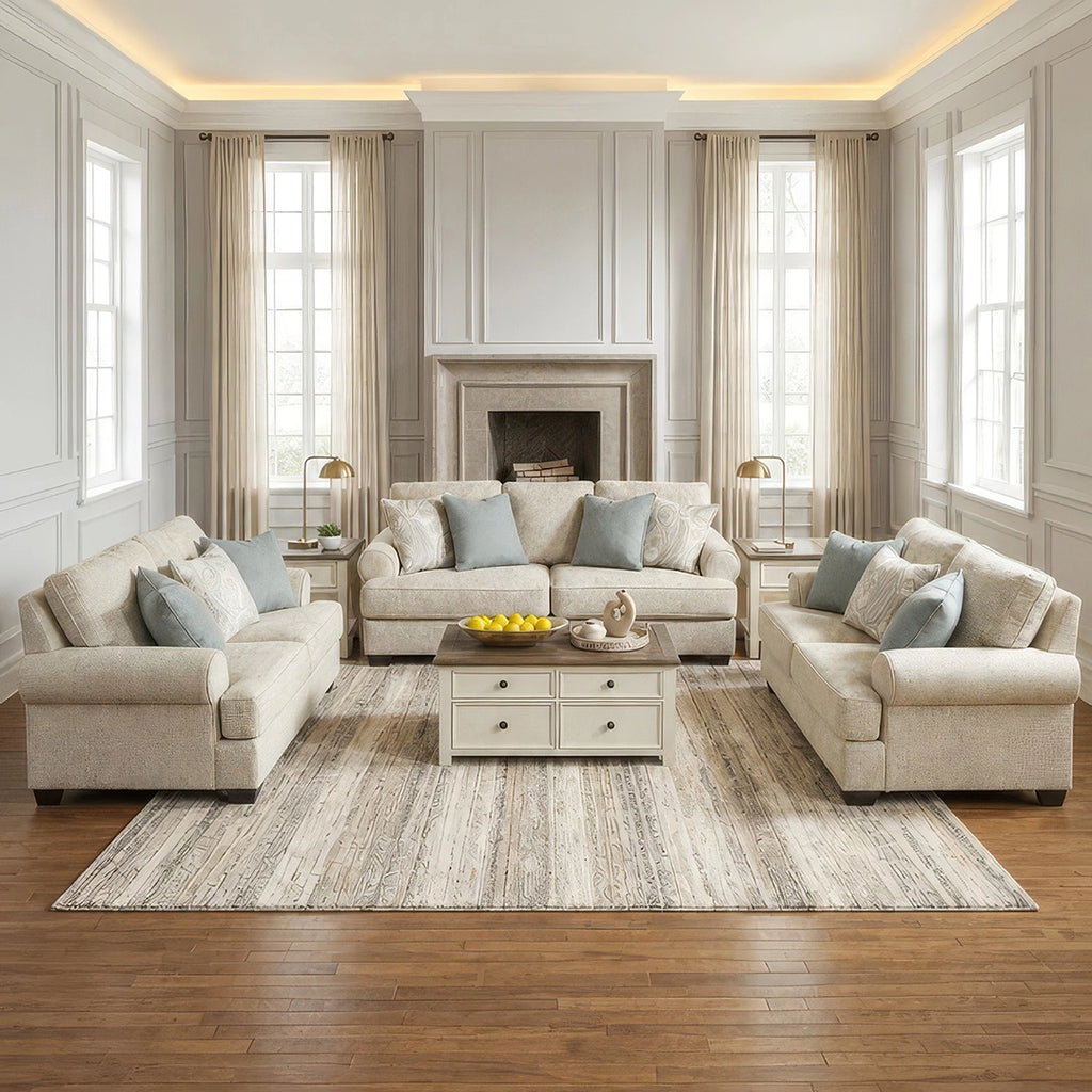 MONAGHAN SOFA SET 3 PCS - BEIGE