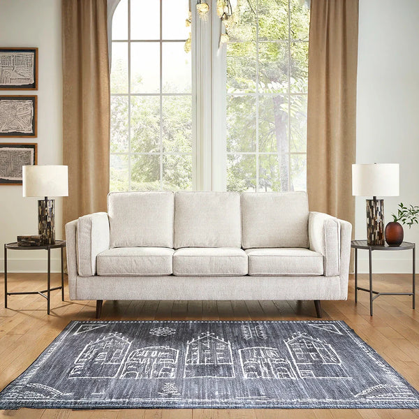 Maimz 4-piece beige sofa set with mid-century modern design
