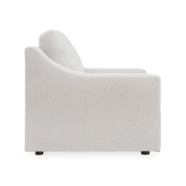Side view of Maitelynn accent chair showing streamlined silhouette