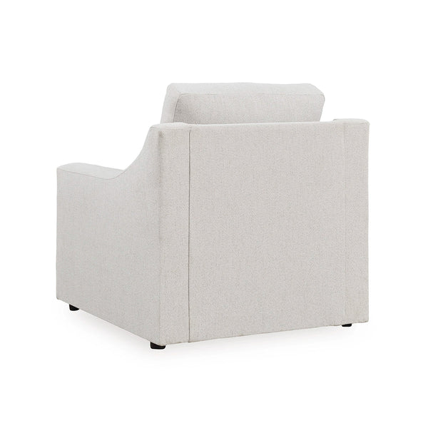Maitelynn accent chair with polyester upholstery and modern architectural design