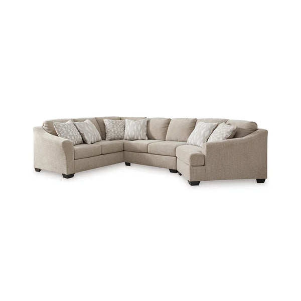 Modern sectional with attached back and loose seat cushions