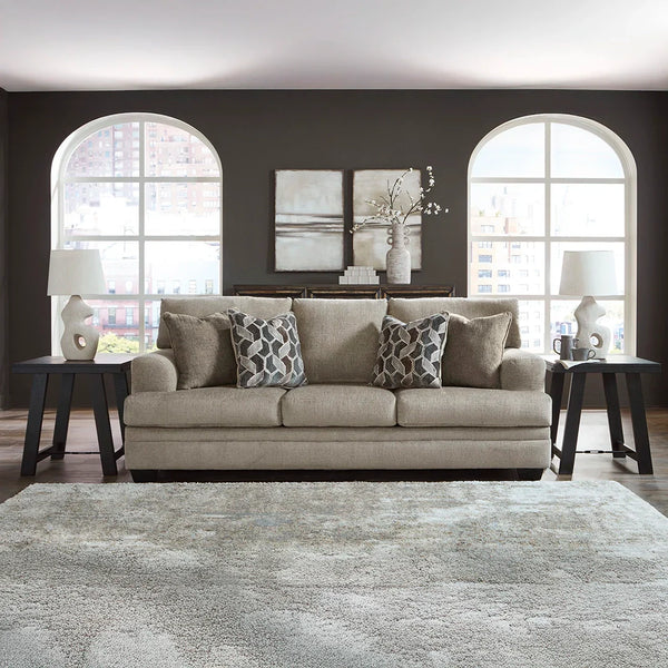 Stonemeade sofa with ultra-soft polyester upholstery and attached back cushions.