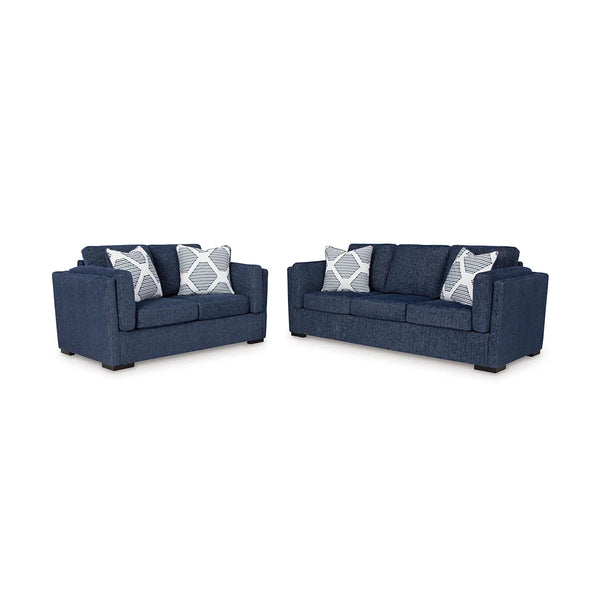 EVANSLEY SOFA SET 3 PCS BLUE