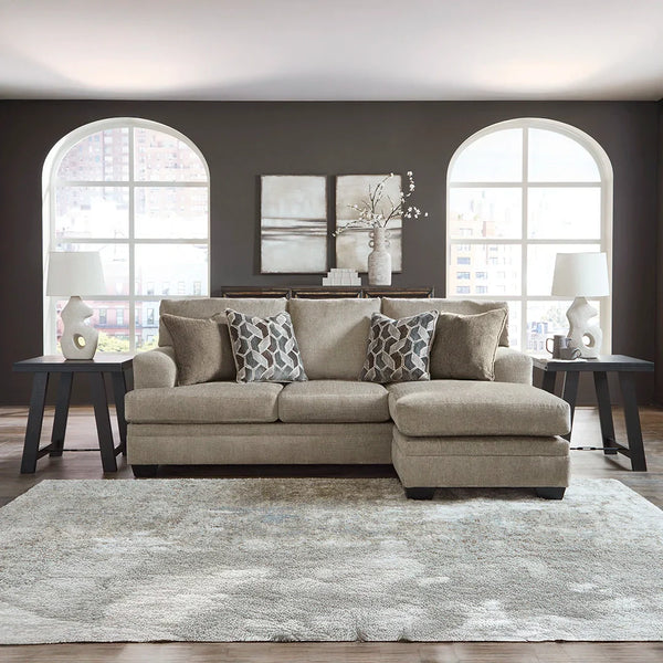 Stonemeade sectional sofa in beige polyester fabric