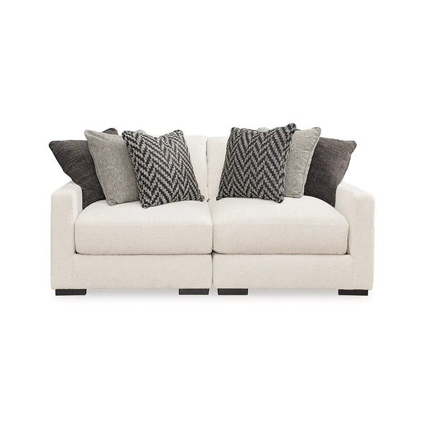 Elissa sectional with decorative pillows in contemporary design