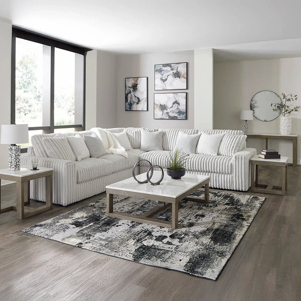 Stupendous sectional sofa in 3-piece design with jumbo cord upholstery – Ashley UAE