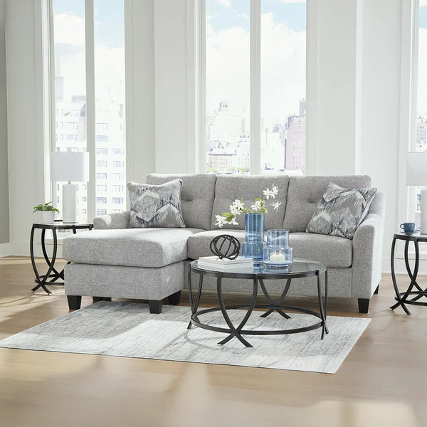Relzko contemporary sofa chaise with reversible cushions