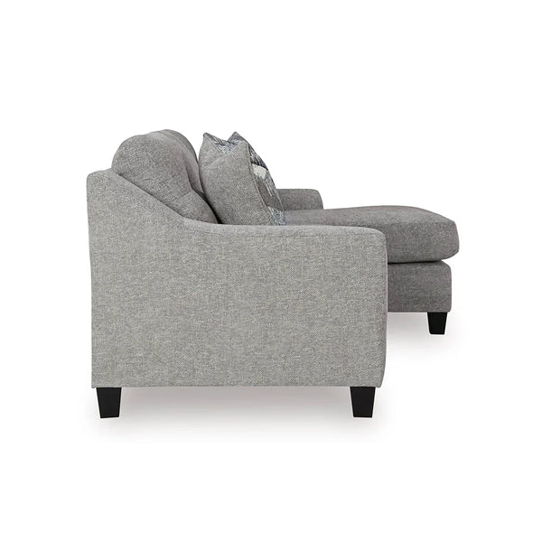 Modern sofa chaise with movable ottoman and flared arms