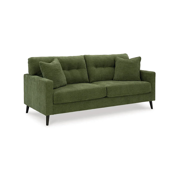 Stylish sofa with linear profile and button tufted backrest from Ashley UAE.