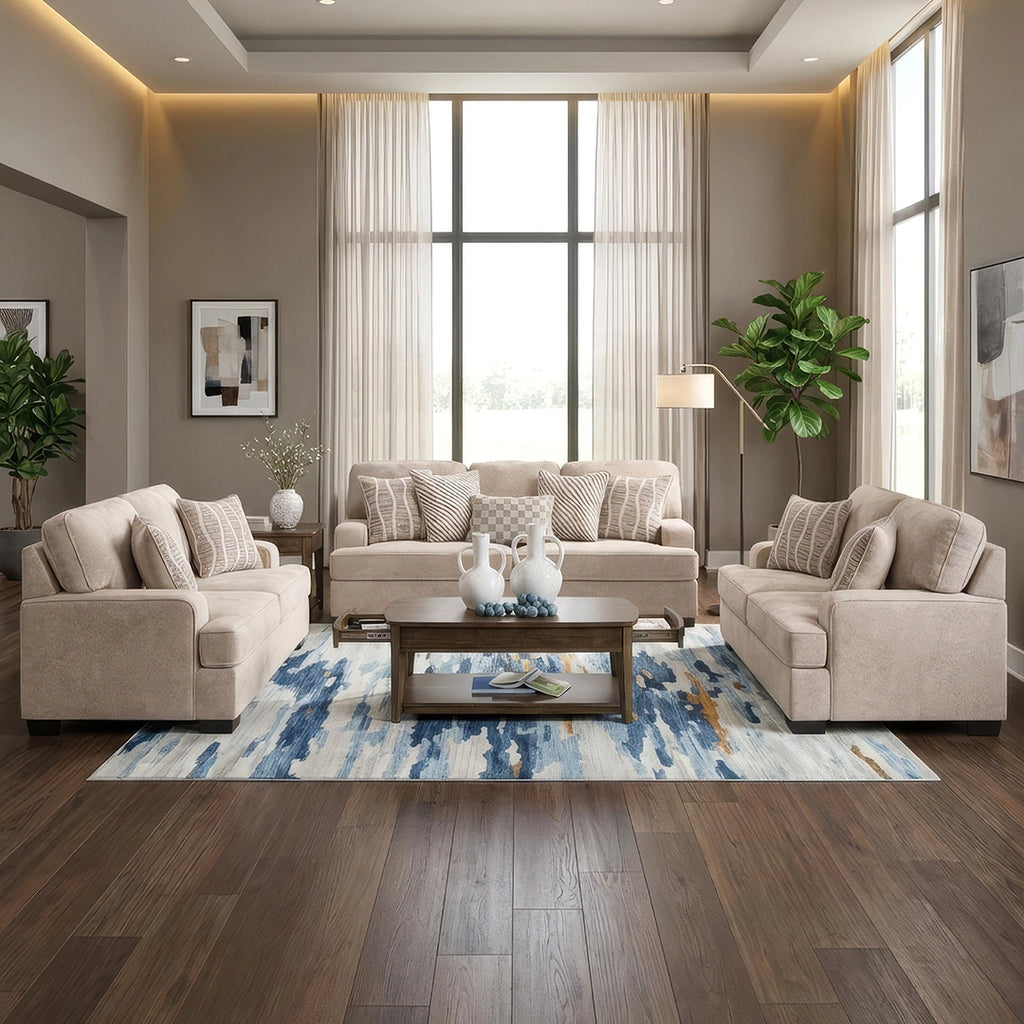 HIGH PROFILE SOFA SET 3 PCS - GREY