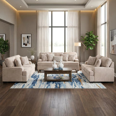 HIGH PROFILE SOFA SET 3 PCS - GREY