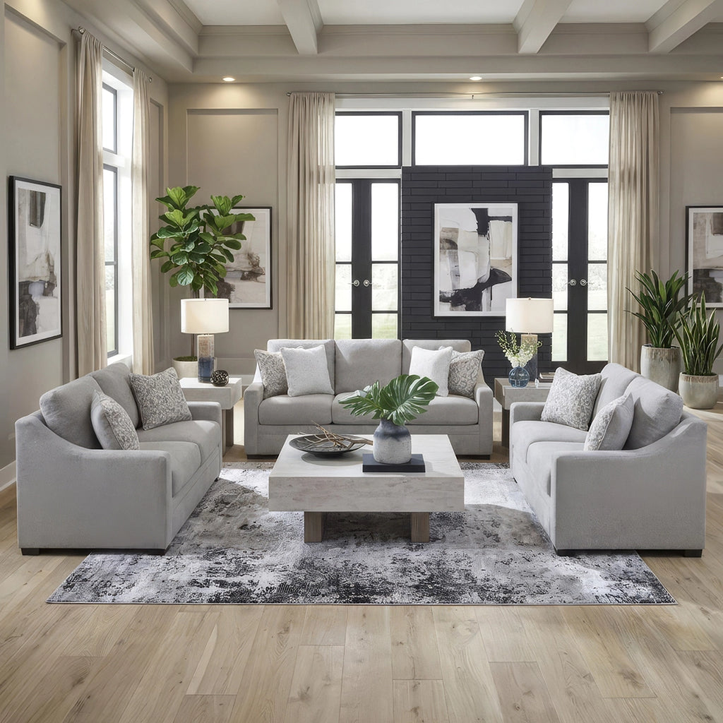 IVORY BROOK SOFA SET 3 PCS - GREY