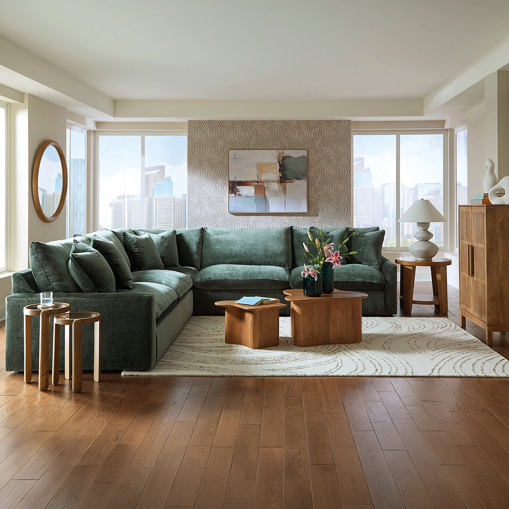 Carriage View SECTIONAL SOFA 3 PCS - DARK GREEN