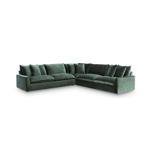 Carriage View SECTIONAL SOFA 3 PCS - DARK GREEN