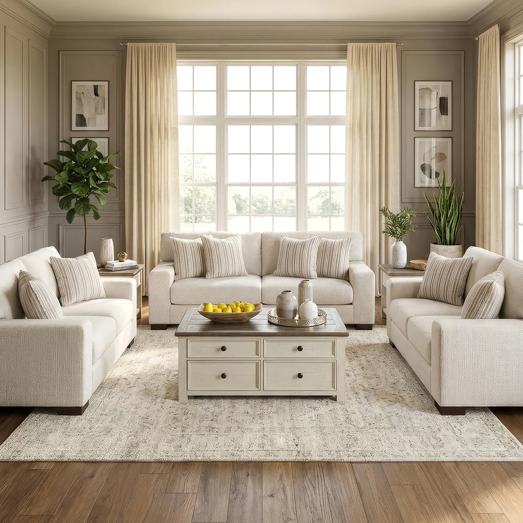 HARTSIDE SOFA SET 3 PCS - WHITE