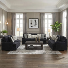 WHITMORE MANOR SOFA SET 3 PCS - BLACK