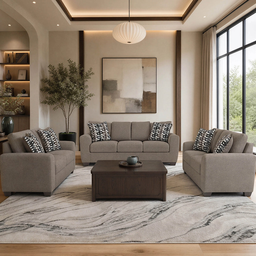 TRISTON-PEAKS SOFA SET 4 PCS - BEIGE