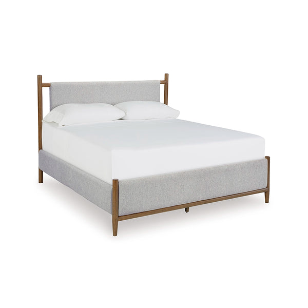 LYNCOTT BED QUEEN SIZE (150*200CM) - GREY