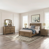 VANDENMORE BEDROOM SET WITHOUT WARDROBE KING SIZE (180 X 200 CM) - LIGHT BROWN