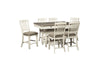 BOLANBURG HIGH DINING TABLE SET 6 CHAIRS - BEIGE