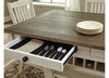 BOLANBURG HIGH DINING TABLE SET 6 CHAIRS - BEIGE