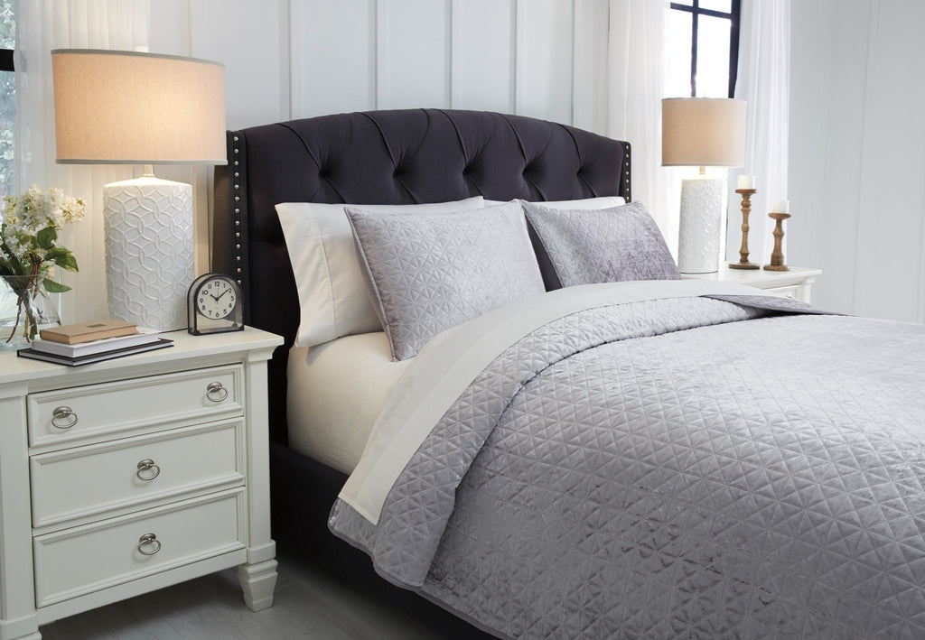 MARYAM KING BEDDING SET OF 3 - GREY