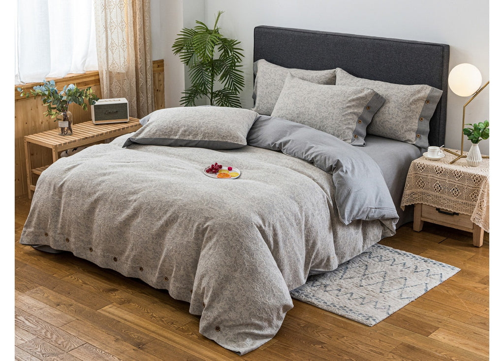NIRVANA KING SIZE BEDDING SET OF 4 PCS - BEIGE
