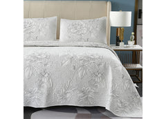 STIGMA KING SIZE BEDDING SET OF 3 PCS - WHITE