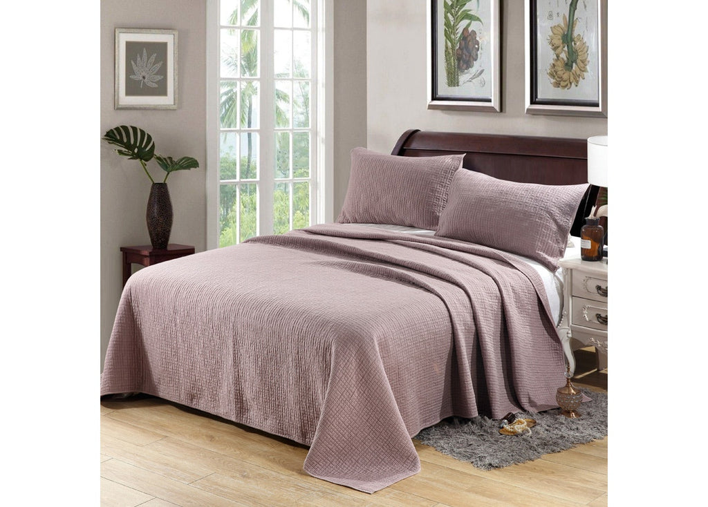 TILDA KING SIZE BEDDING SET OF 3 PCS - PURPLE