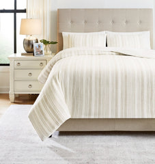 REIDLER BEDDING SET KING SIZE 3 PCS - BEIGE