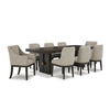 BURKHAUS DINING TABLE SET 8 CHAIRS - BROWN
