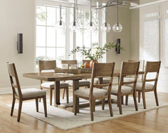 CABALYNN DINING TABLE SET 8 CHAIRS - BROWN