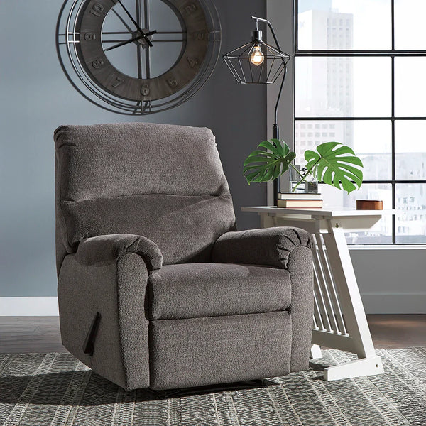 Zero Wall recliner chair with plush upholstery and divided back – Ashley UAE