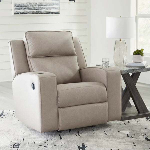 Lavenhorne rocker recliner in padded faux leather with cup holders – Ashley UAE