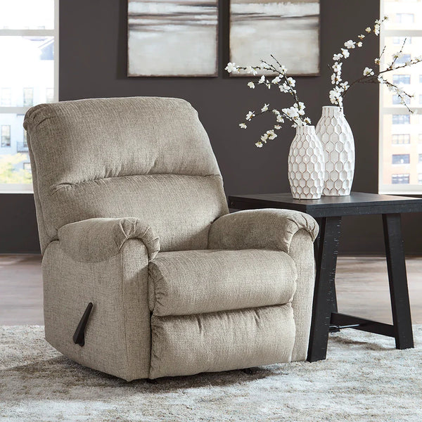 Ultra-soft rocker recliner with plush cushions and one-pull reclining – Ashley UAE