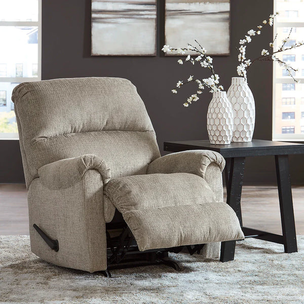 Cozy recliner chair with gentle rocking motion and polyester upholstery – Ashley UAE