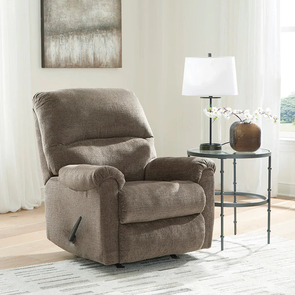 Rocker recliner with ultra-soft polyester upholstery and one-pull reclining – Ashley UAE