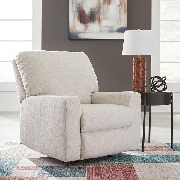 Aviemore white rocker recliner in chenille fabric with tufted upholstery – Ashley UAE