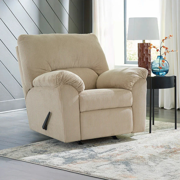 SimpleJoy recliner chair with soft corduroy fabric and gentle rocking motion – Ashley UAE