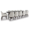 BURKHAUS DINING TABLE SET 12 CHAIRS + BUFFET - BROWN