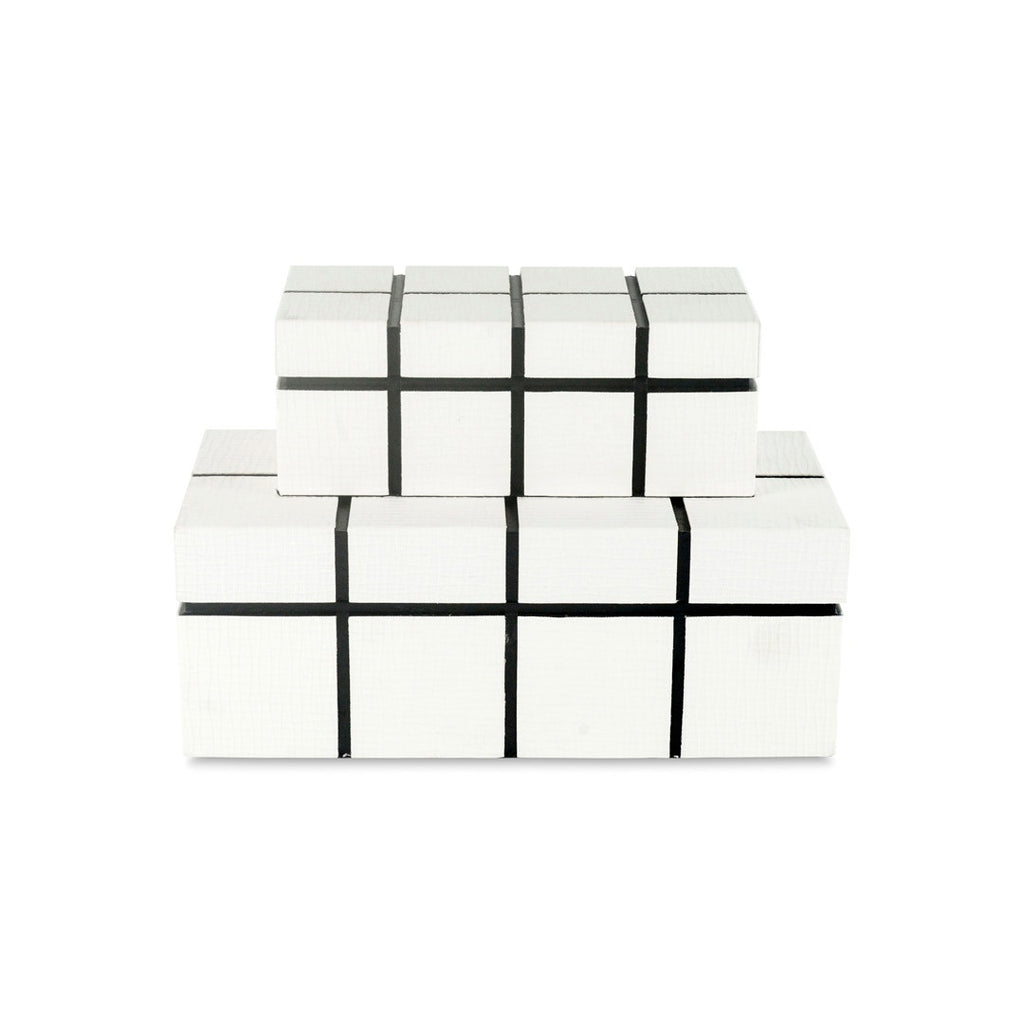 ALEXANDER JEWELLERY BOX SET OF 2 PCS - WHITE