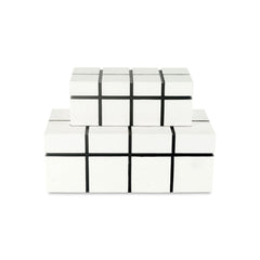 ALEXANDER JEWELLERY BOX SET OF 2 PCS - WHITE