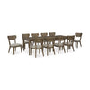 ROANHOWE DINING TABLE SET 10 CHAIRS - BROWN