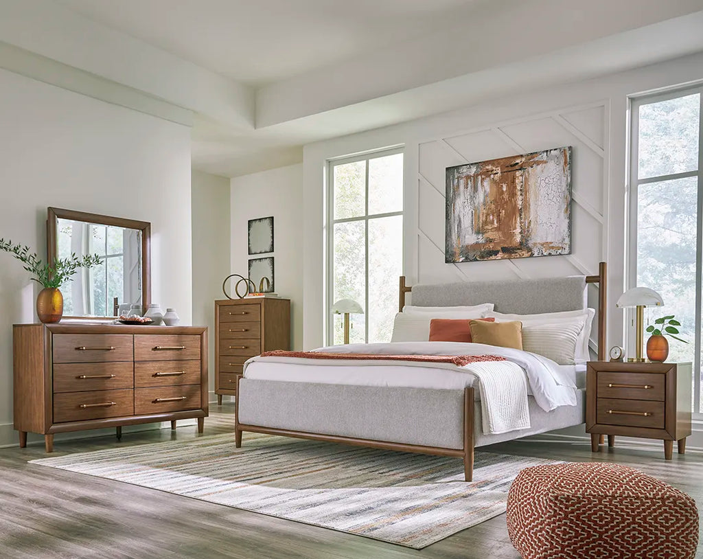 LYNCOTT BEDROOM SET KING SIZE WITH CHEST (193*203 CM) BROWN