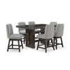 BURKHAUS HIGH TABLE SET 6 CHAIRS - BROWN