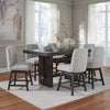 BURKHAUS HIGH TABLE SET 6 CHAIRS - BROWN