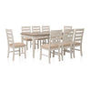SKEMPTON DINING TABLE SET 8 CHAIRS - WHITE