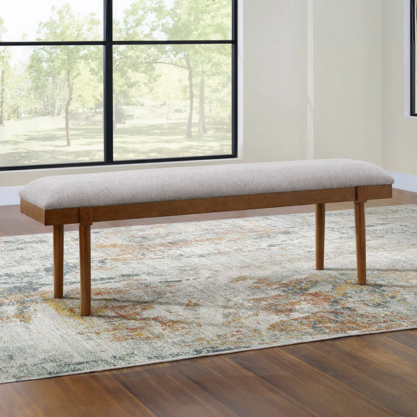 Lyncott upholstered dining bench with gray cushion – Ashley UAE furniture